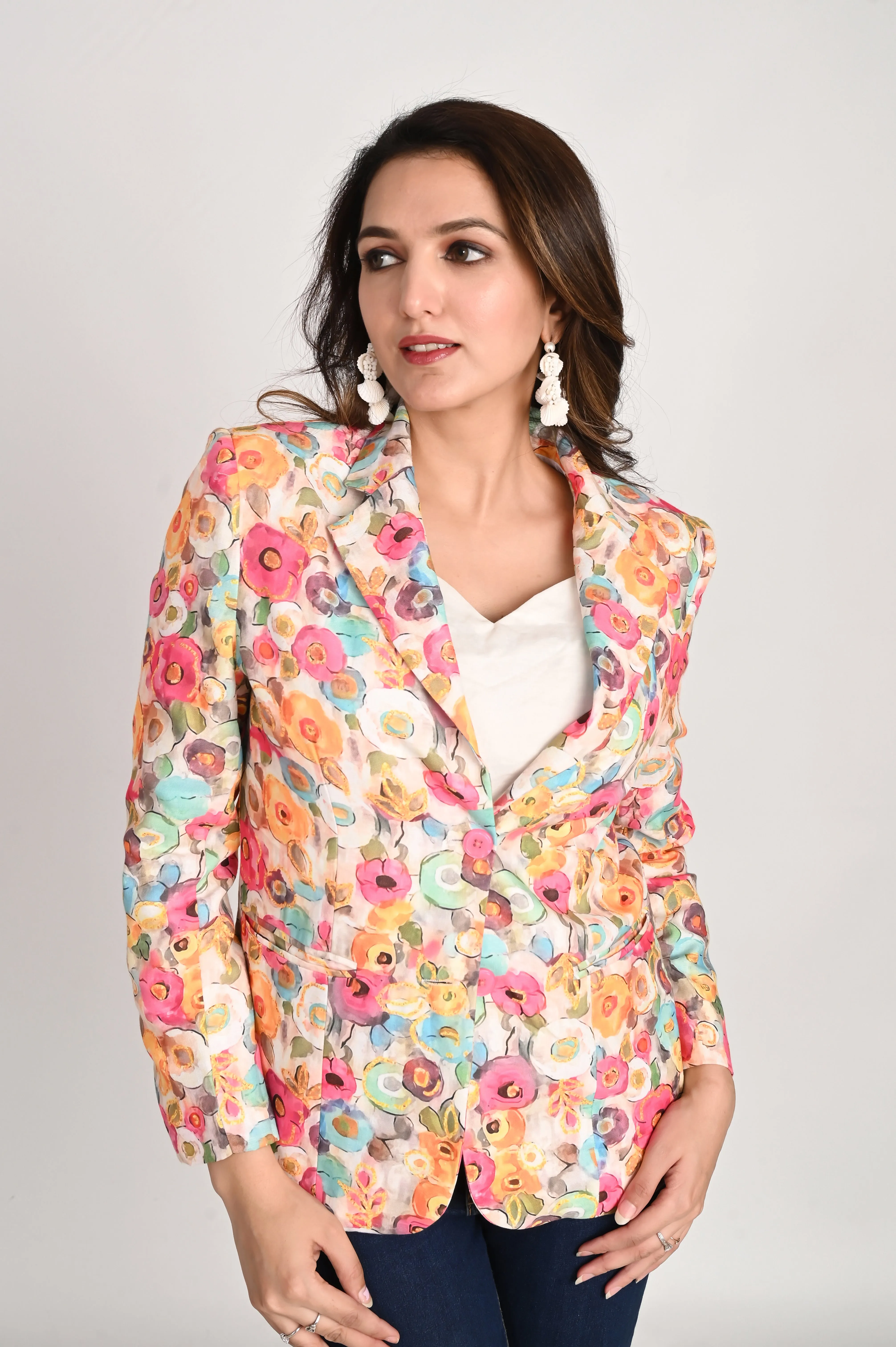 Floral Symphony Multicolor Blazer