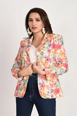 Floral Symphony Multicolor Blazer