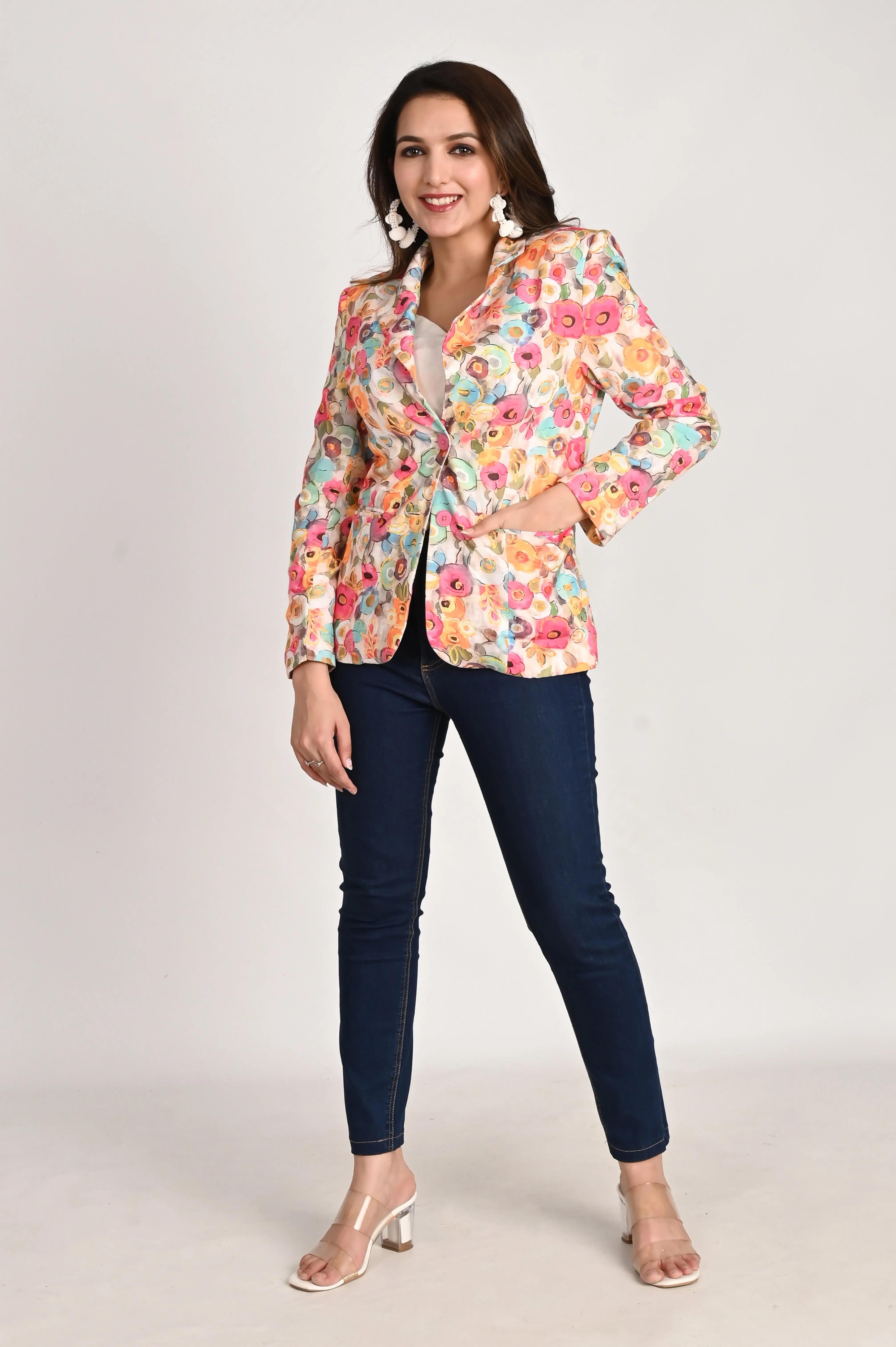 Floral Symphony Multicolor Blazer