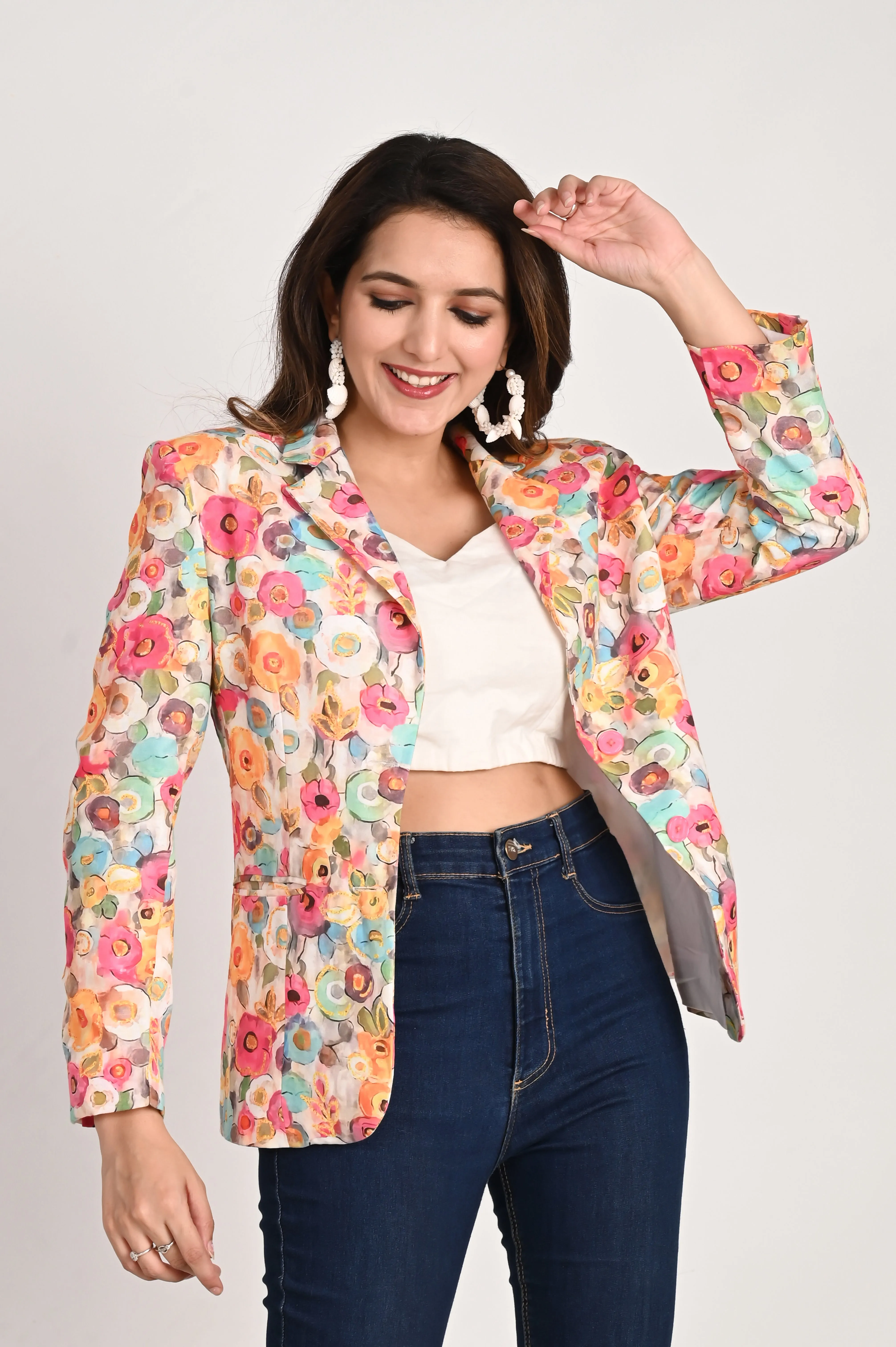 Floral Symphony Multicolor Blazer