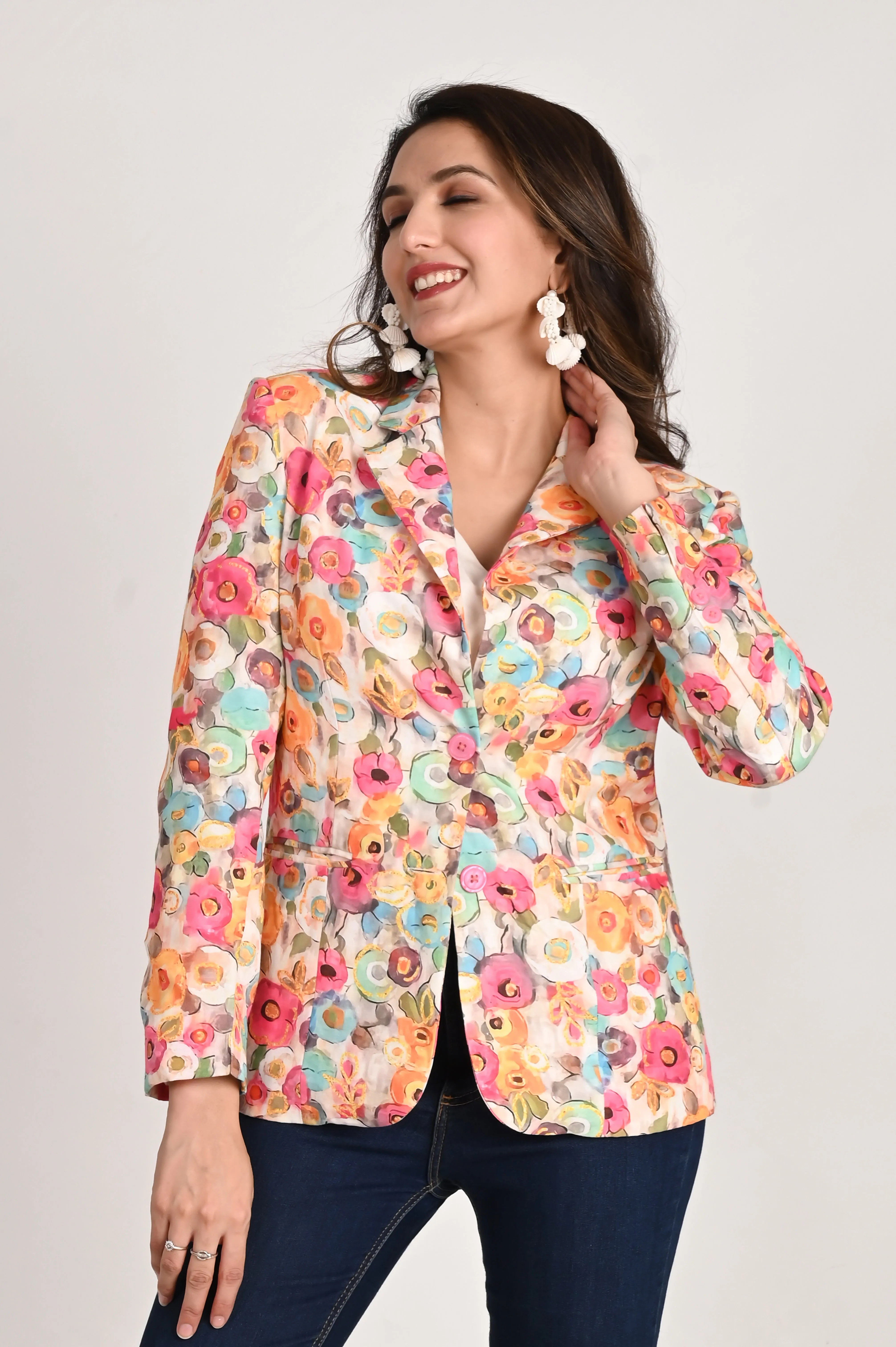 Floral Symphony Multicolor Blazer