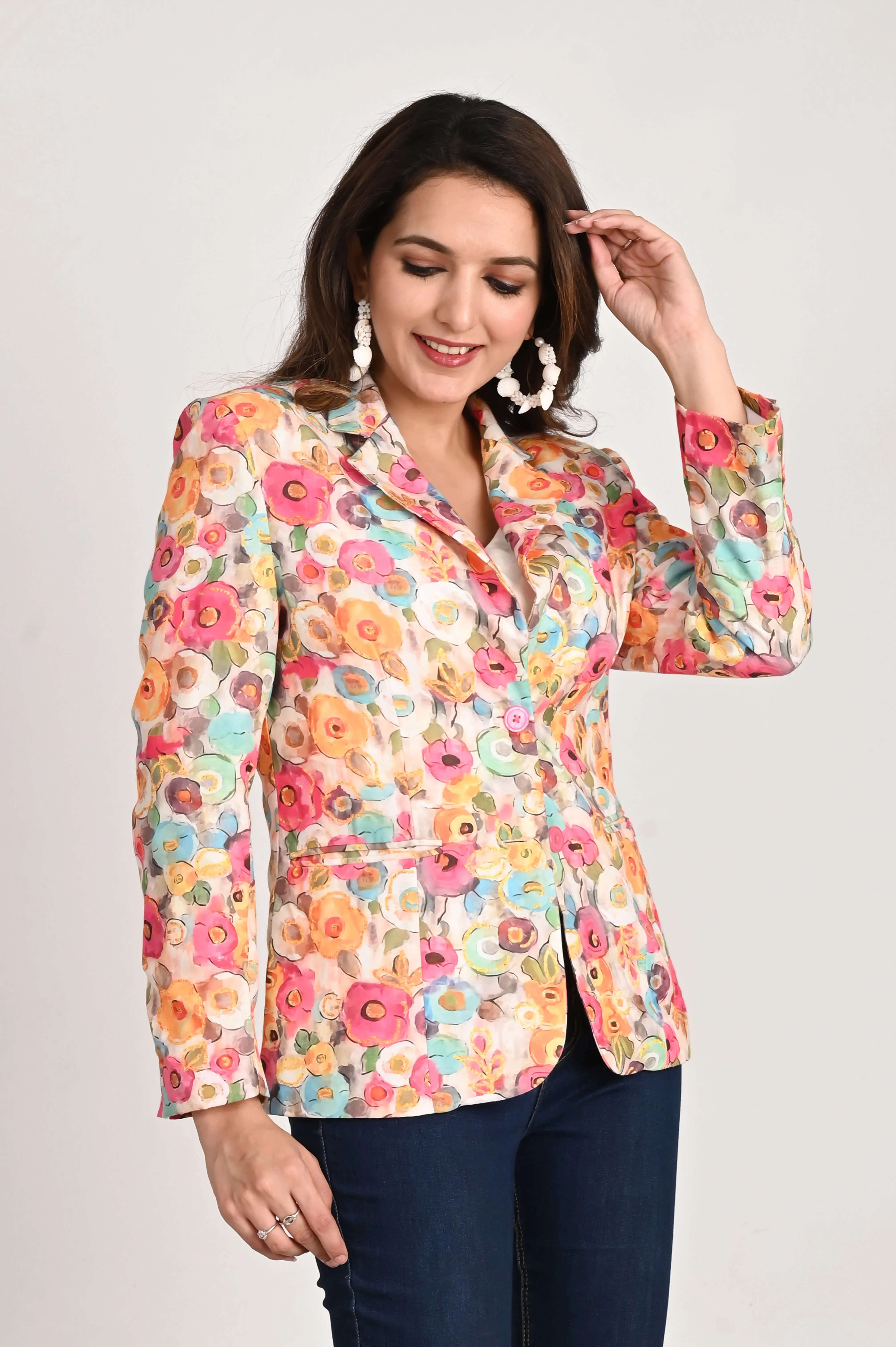 Floral Symphony Multicolor Blazer