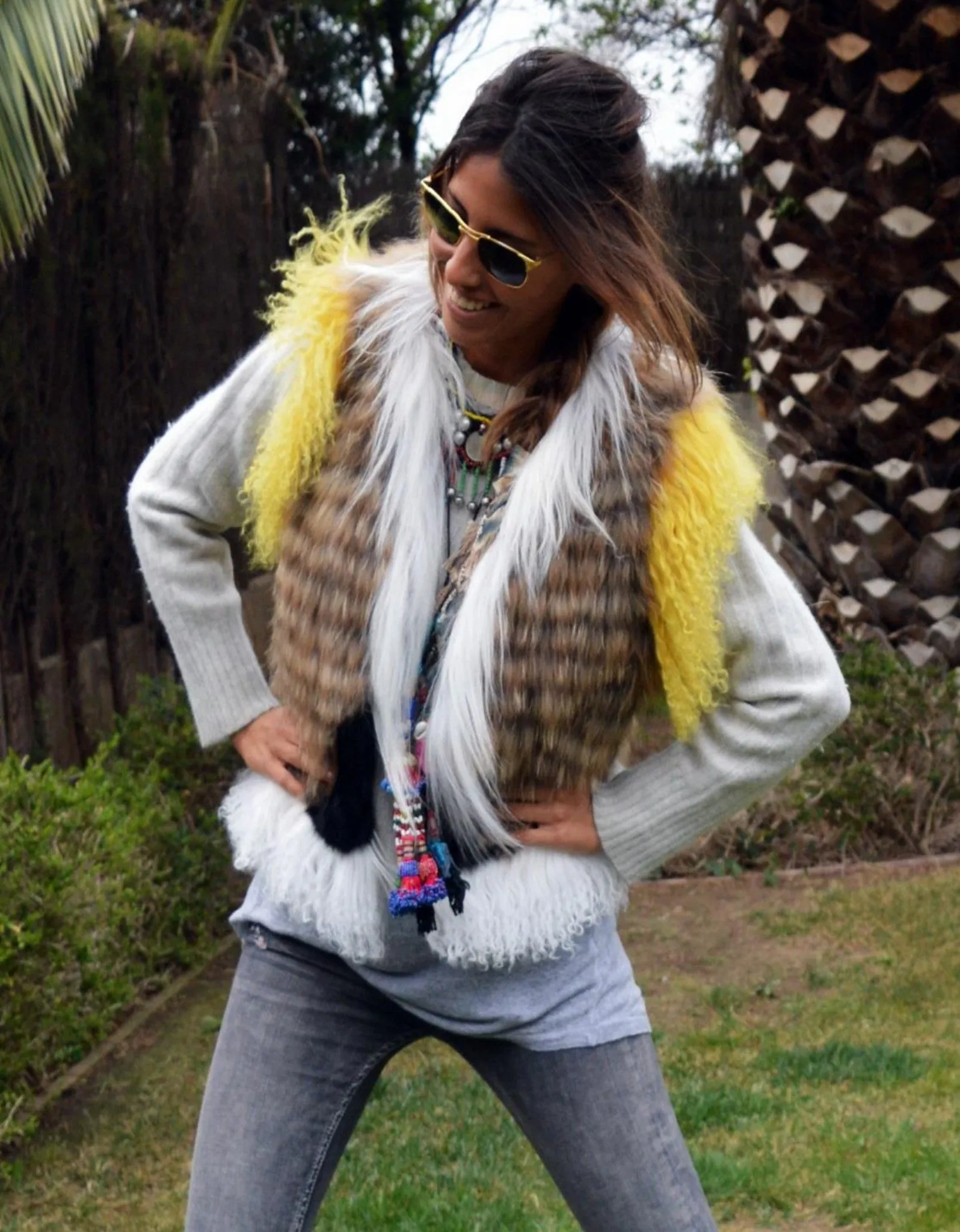 Fur Vest w/ Multi Color Fur Combo
