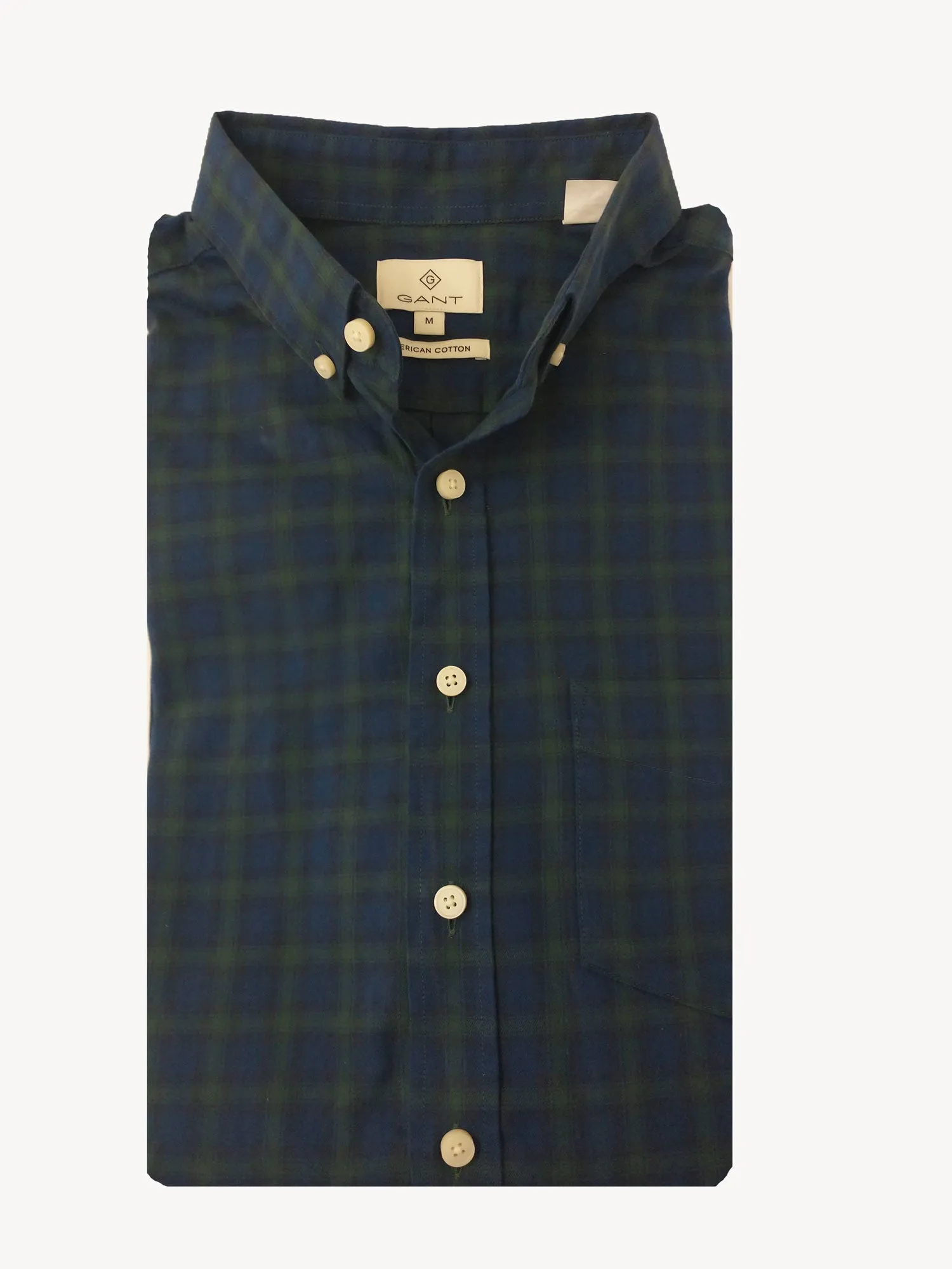 GANT DIAMOND G Men's Bottle Green Luxe Tartan Twill Fitted BD 303112 Size M NWT