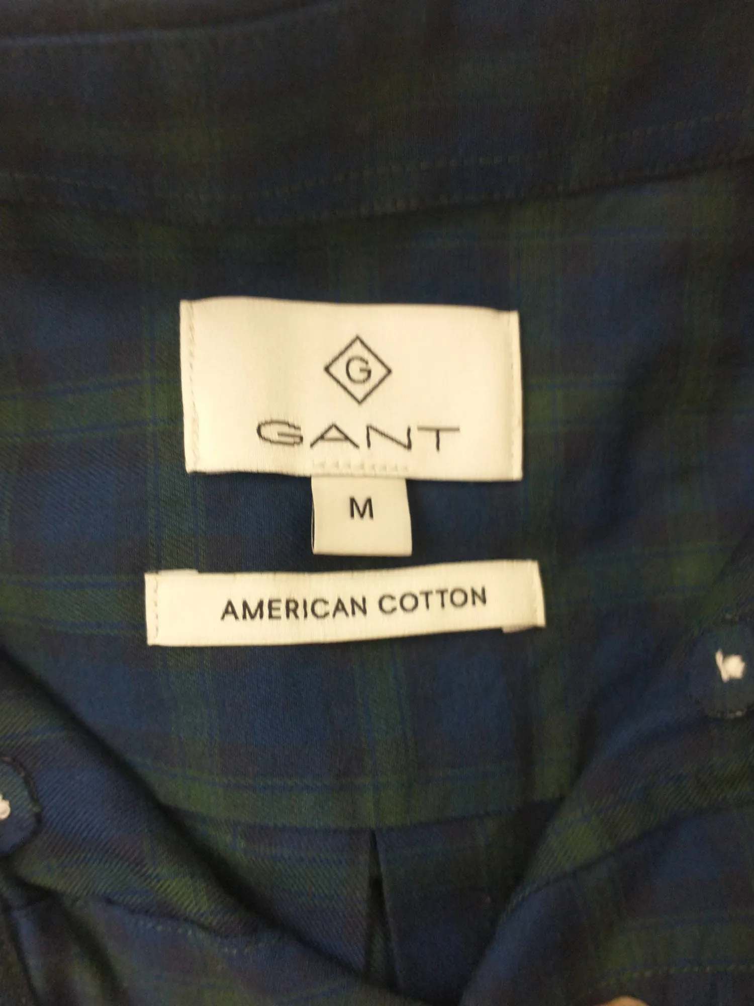 GANT DIAMOND G Men's Bottle Green Luxe Tartan Twill Fitted BD 303112 Size M NWT