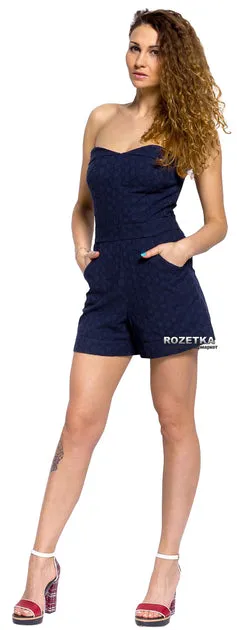 GANT Women's Evening Blue Broderie Anglais Romper Size US 10/ EU 40