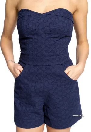 GANT Women's Evening Blue Broderie Anglais Romper Size US 10/ EU 40