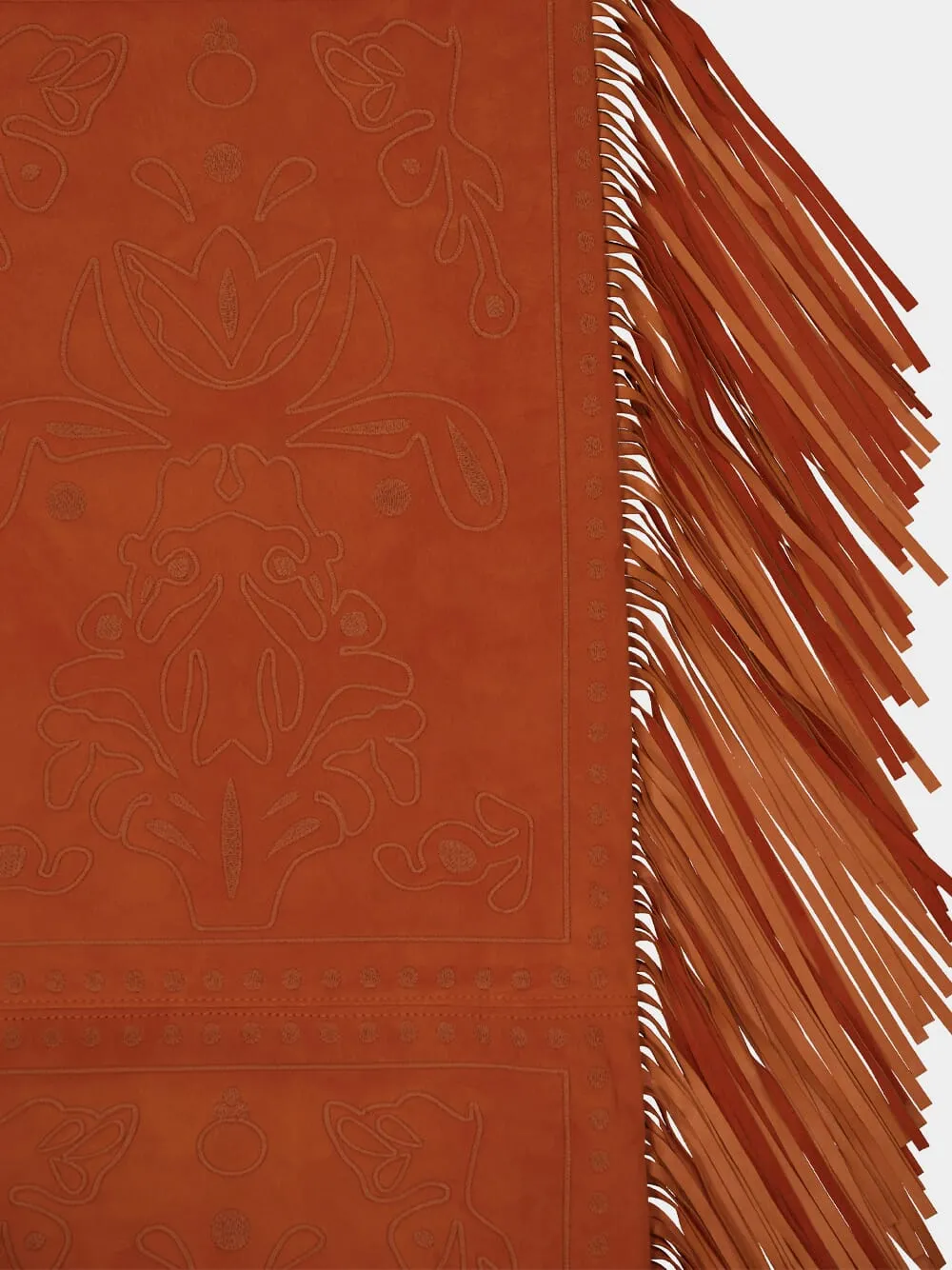 Gardenia Cinnamon Stick Embossed Suede Maxi Cape