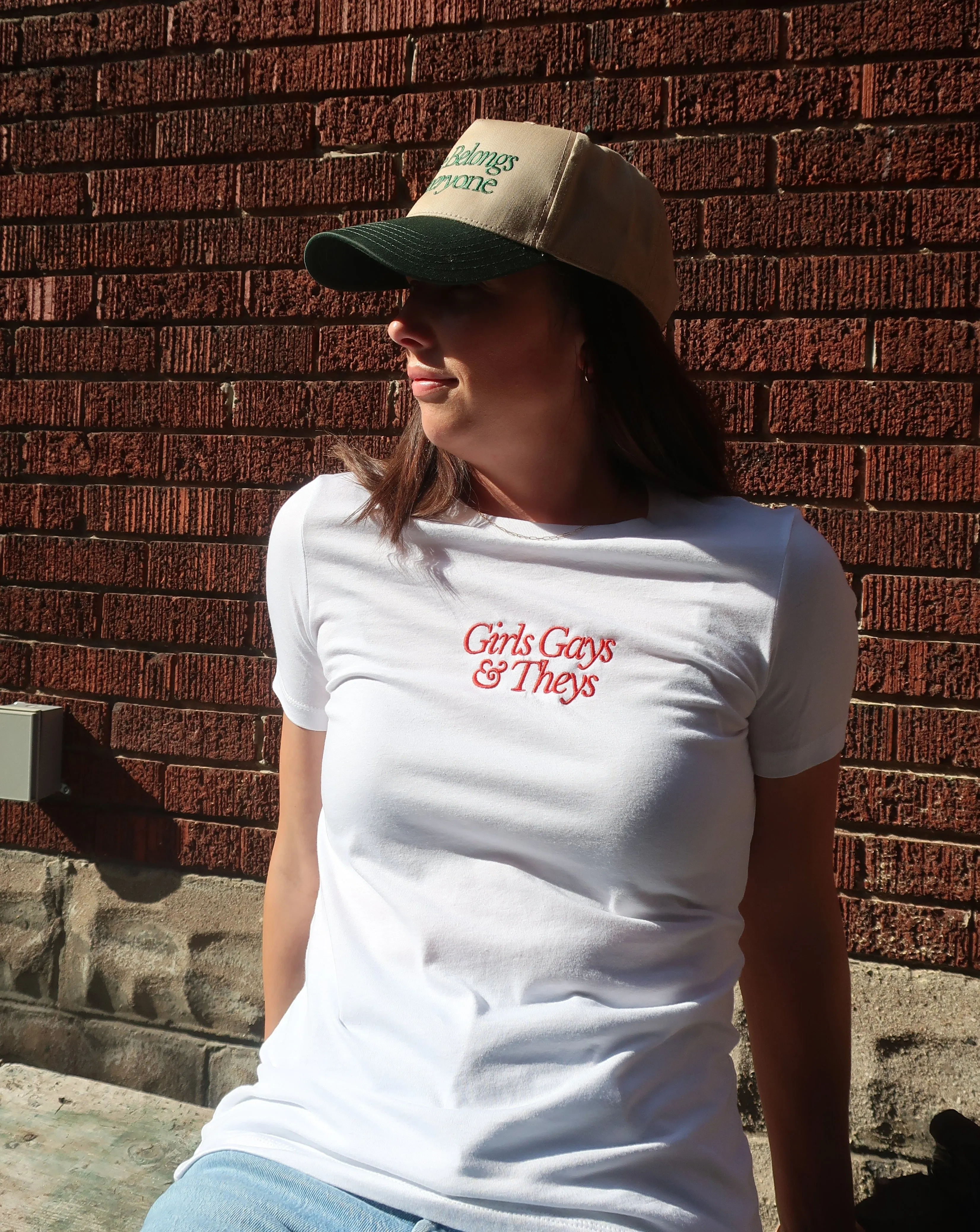 Girls Gays & Theys fitted tee (White)