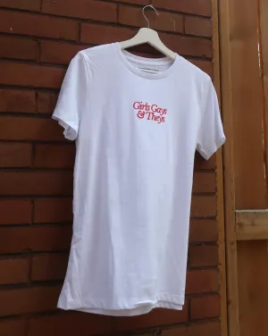 Girls Gays & Theys fitted tee (White)
