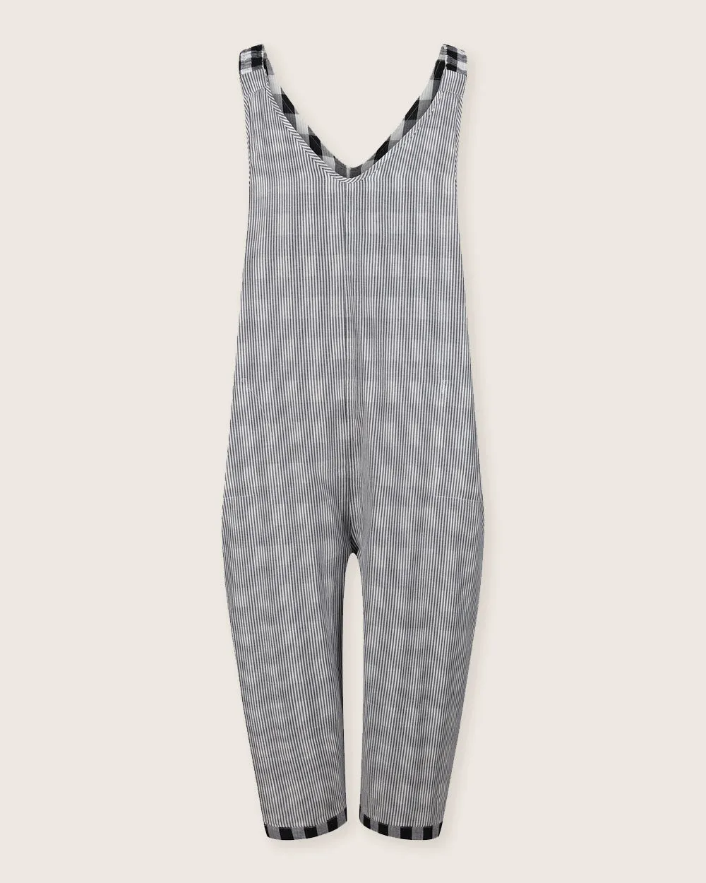 Grace Multicolour Check Print Reversible Wide Leg Jumpsuit