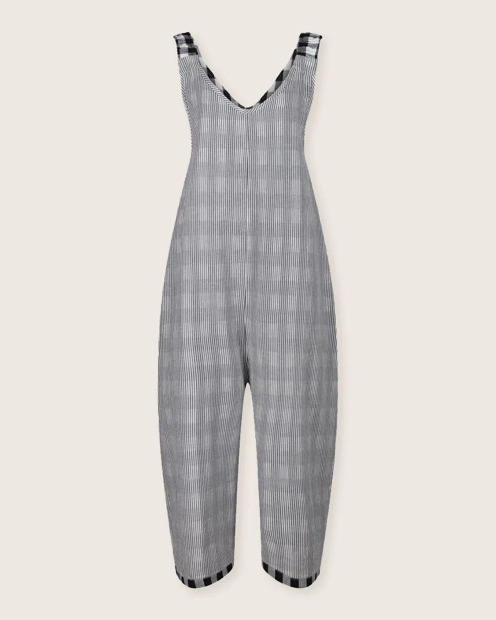 Grace Multicolour Check Print Reversible Wide Leg Jumpsuit