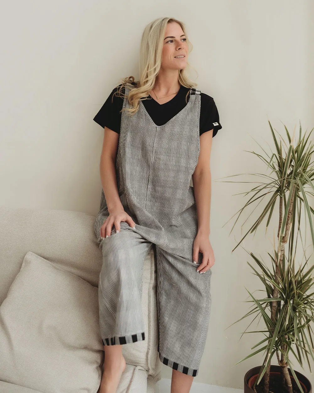 Grace Multicolour Check Print Reversible Wide Leg Jumpsuit