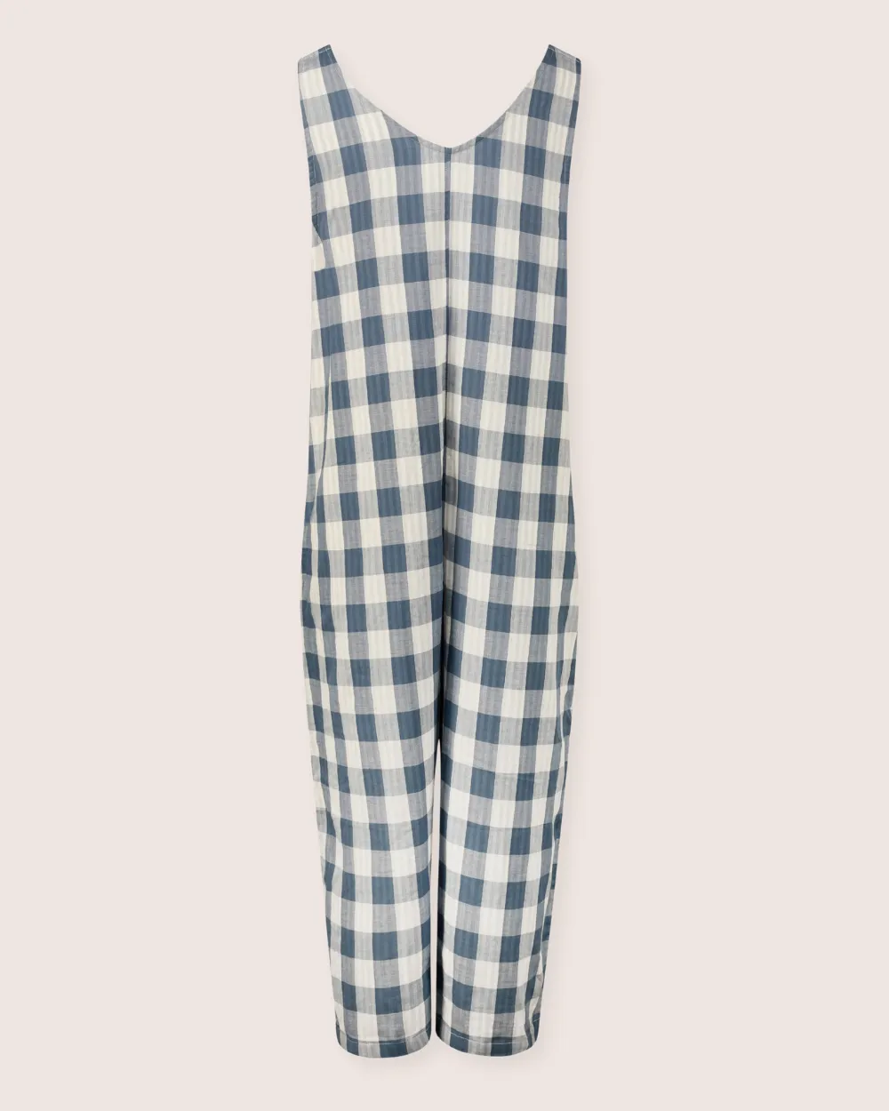 Grace Multicolour Marine Check Print Reversible Wide Leg Jumpsuit