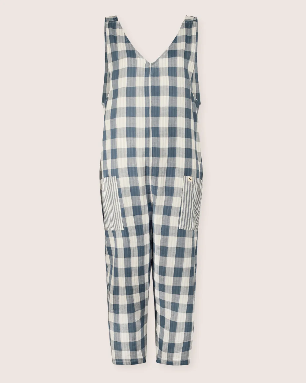 Grace Multicolour Marine Check Print Reversible Wide Leg Jumpsuit