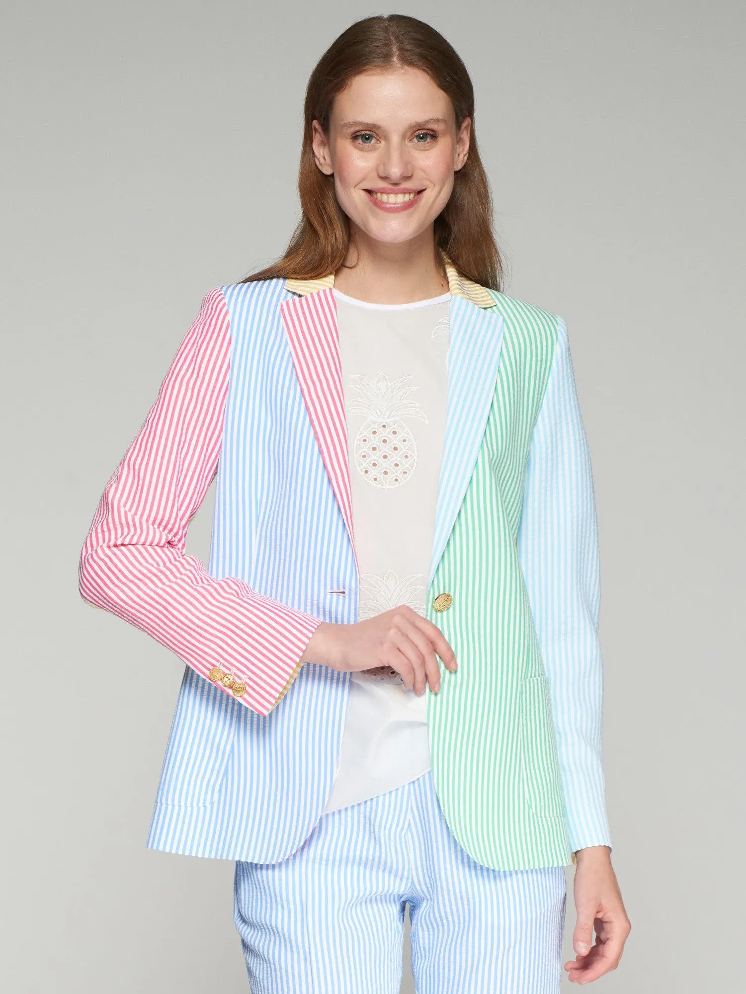 Harlow Jacket - Rayas Azul Stripe