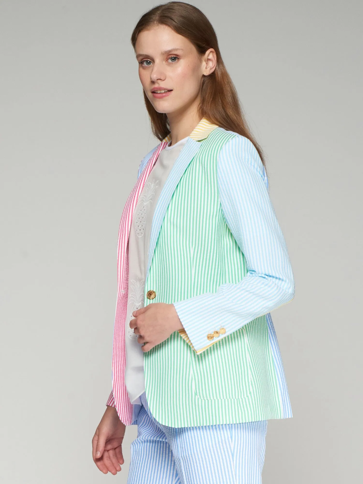 Harlow Jacket - Rayas Azul Stripe