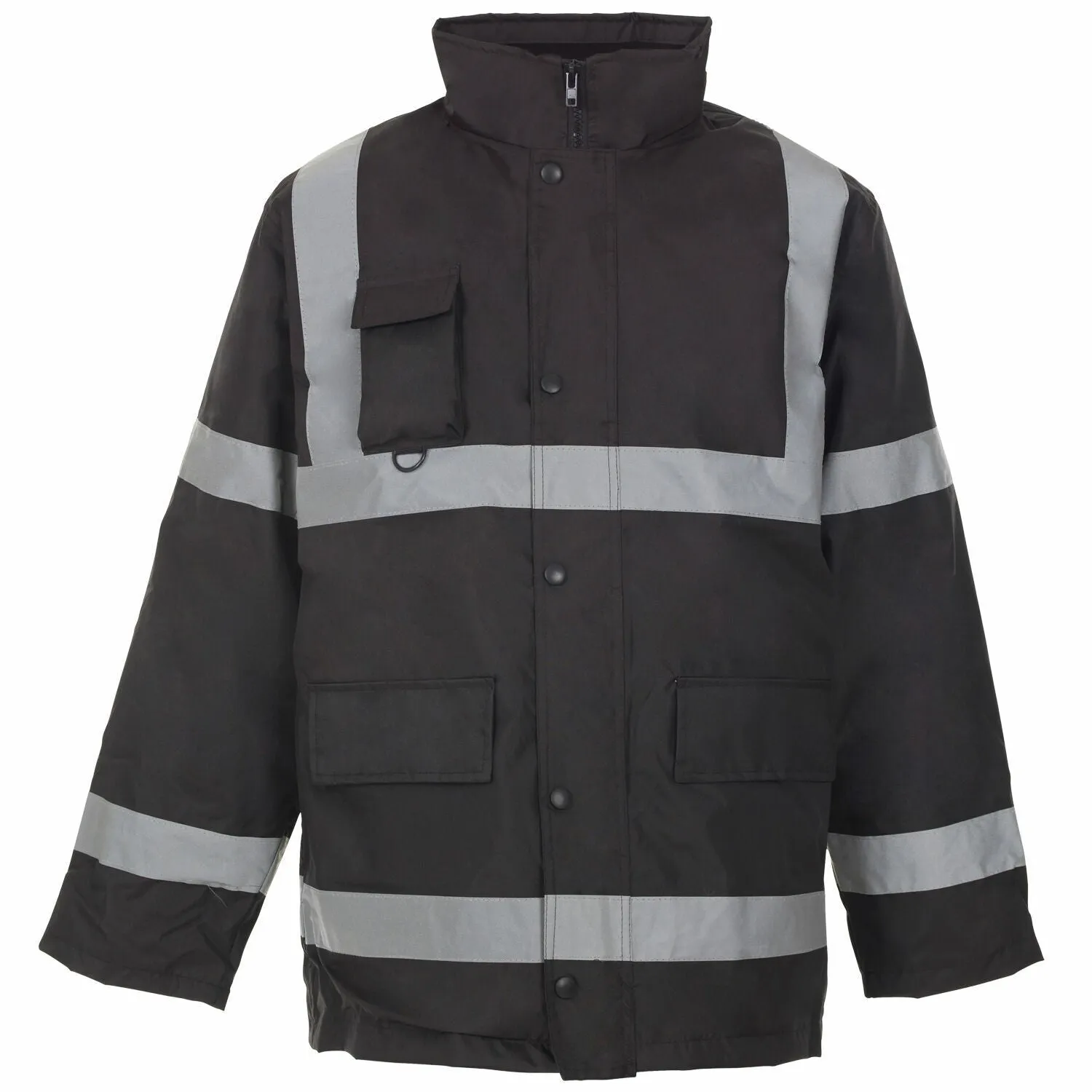 HI VIZ VIS JACKET HIGH VISIBILITY REFLECTIVE WATERPROOF WORKWEAR PADDED HOODED