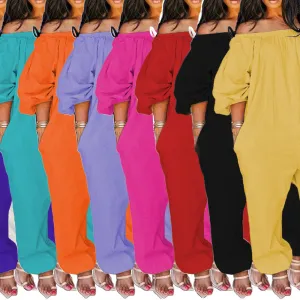Hot sale plus size loose solid color jumpsuit