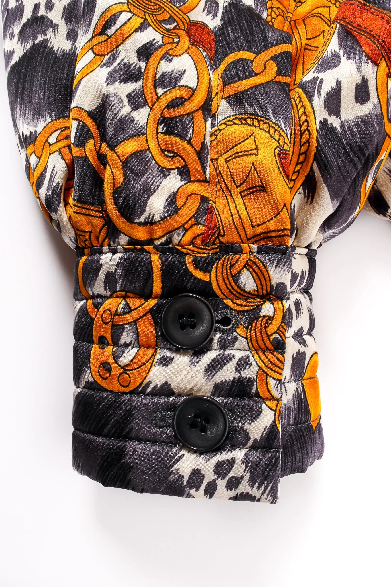 Hound Dog Bridle Print Silk Bomber Jacket