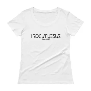 i ROC WIT JESUS CLASSIC LADIES WHITE SCOOP-NECK T-SHIRT