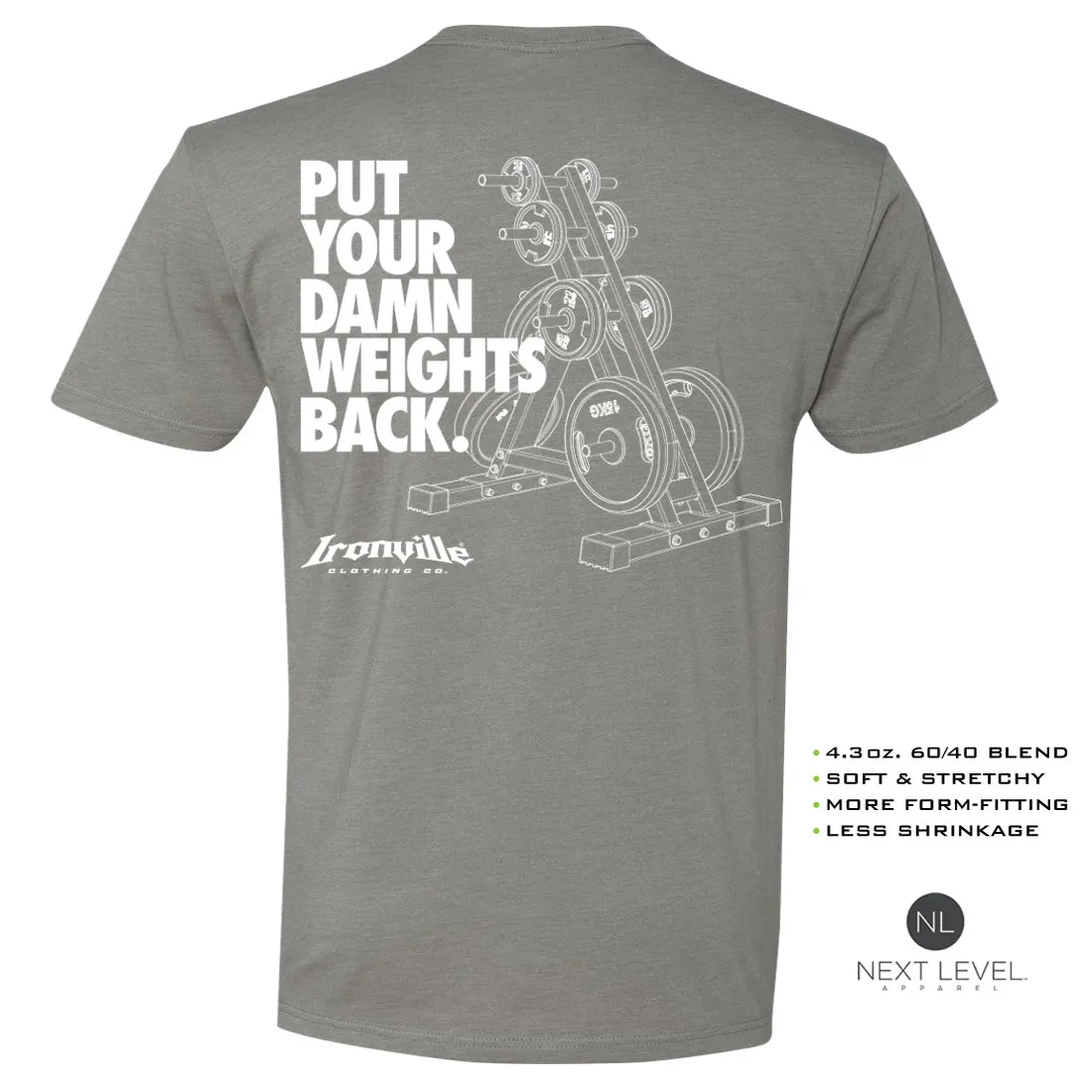 Ironville DAMN WEIGHTS Soft-Blend Fitted Gym T-Shirt