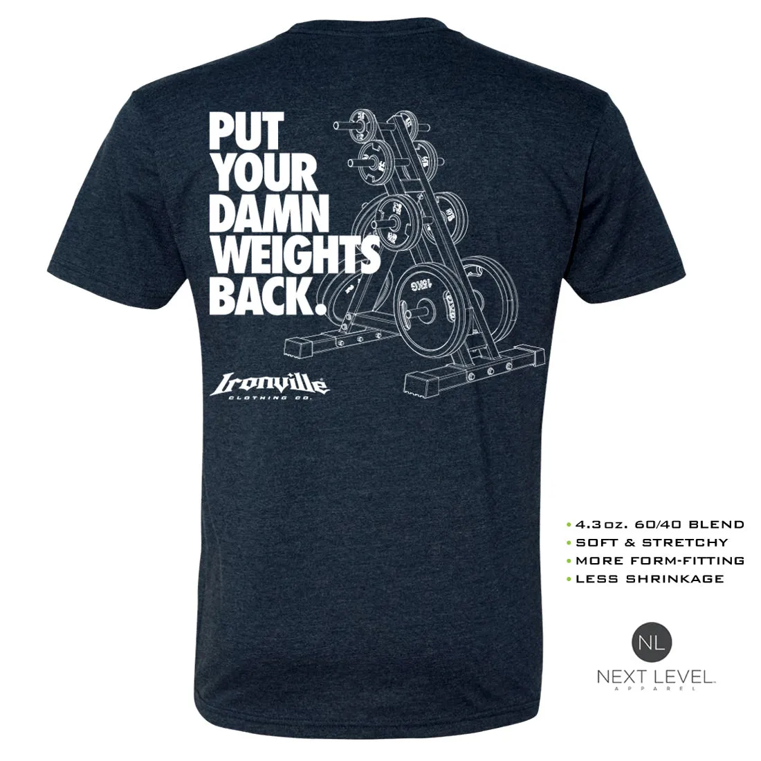 Ironville DAMN WEIGHTS Soft-Blend Fitted Gym T-Shirt