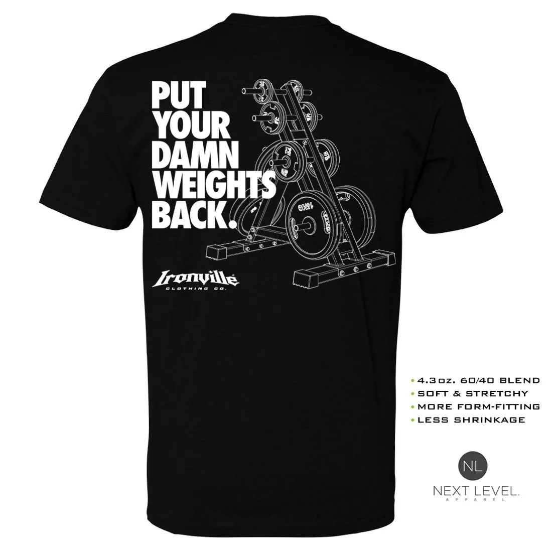 Ironville DAMN WEIGHTS Soft-Blend Fitted Gym T-Shirt