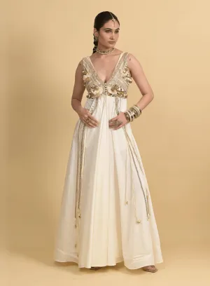 Ivory chanderi jumpsuit