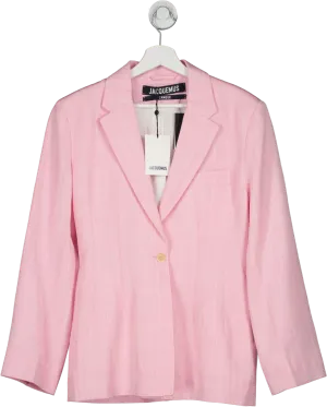 JACQUEMUS L’Amour Single Breasted Light Pink Blazer UK 10