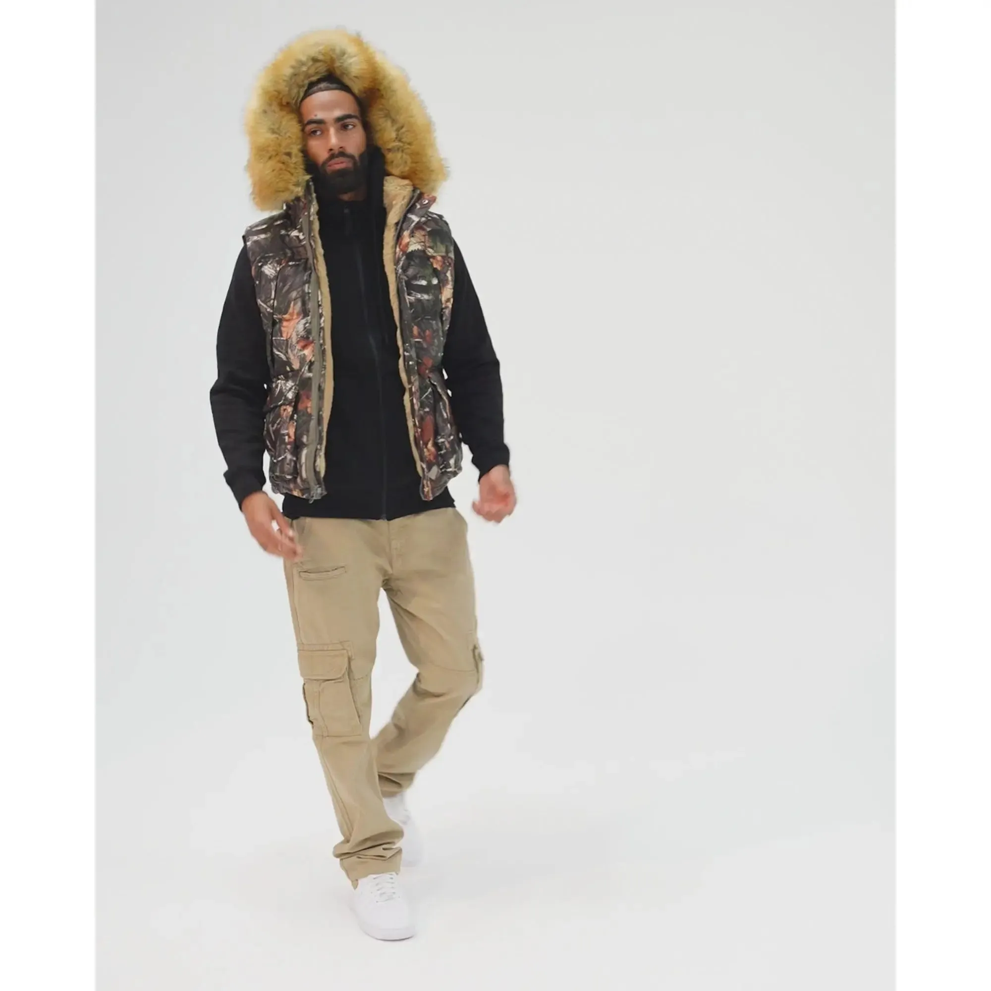 Jordan Craig Men Yukon Fur Lined Vest (Real Tree)