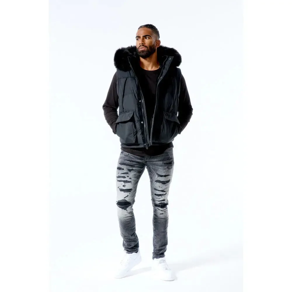 Jordan Craig Men Yukon Fur Puffer Vest (Black)