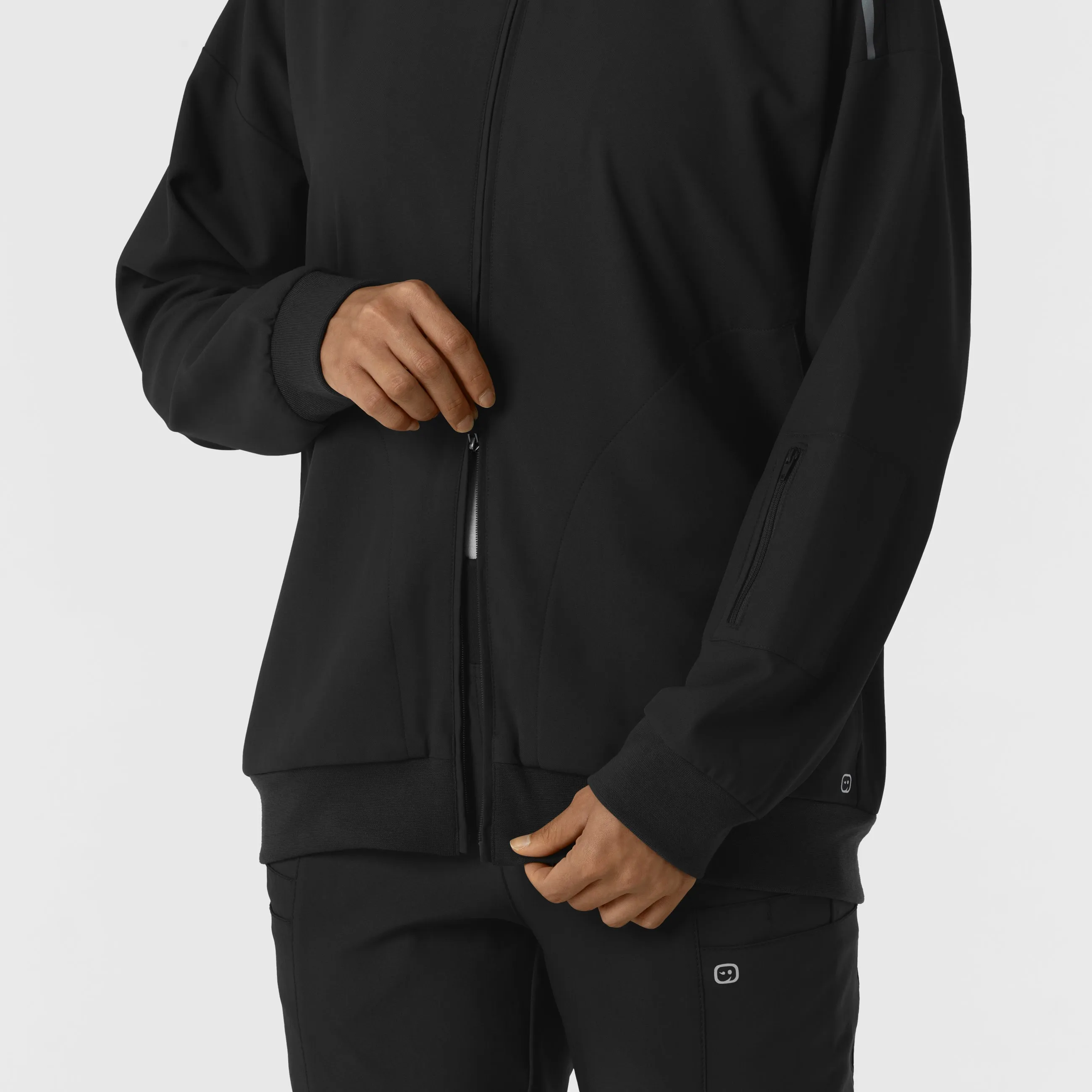 Layers 8066 Bomber Scrub Jacket Black
