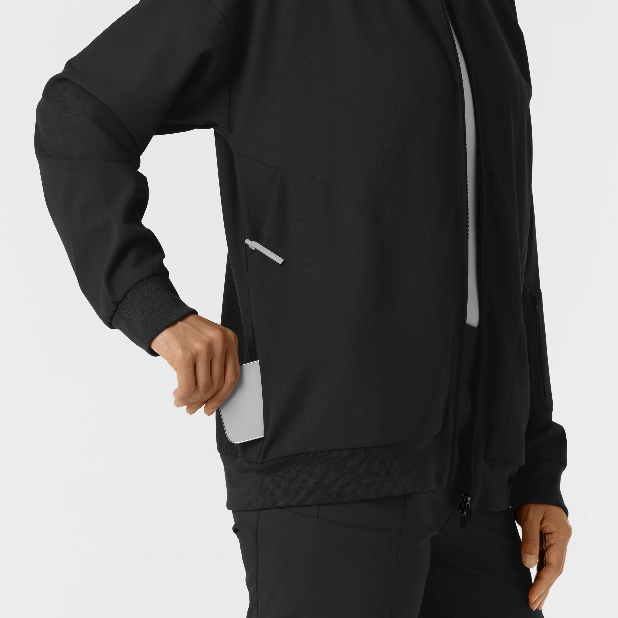 Layers 8066 Bomber Scrub Jacket Black