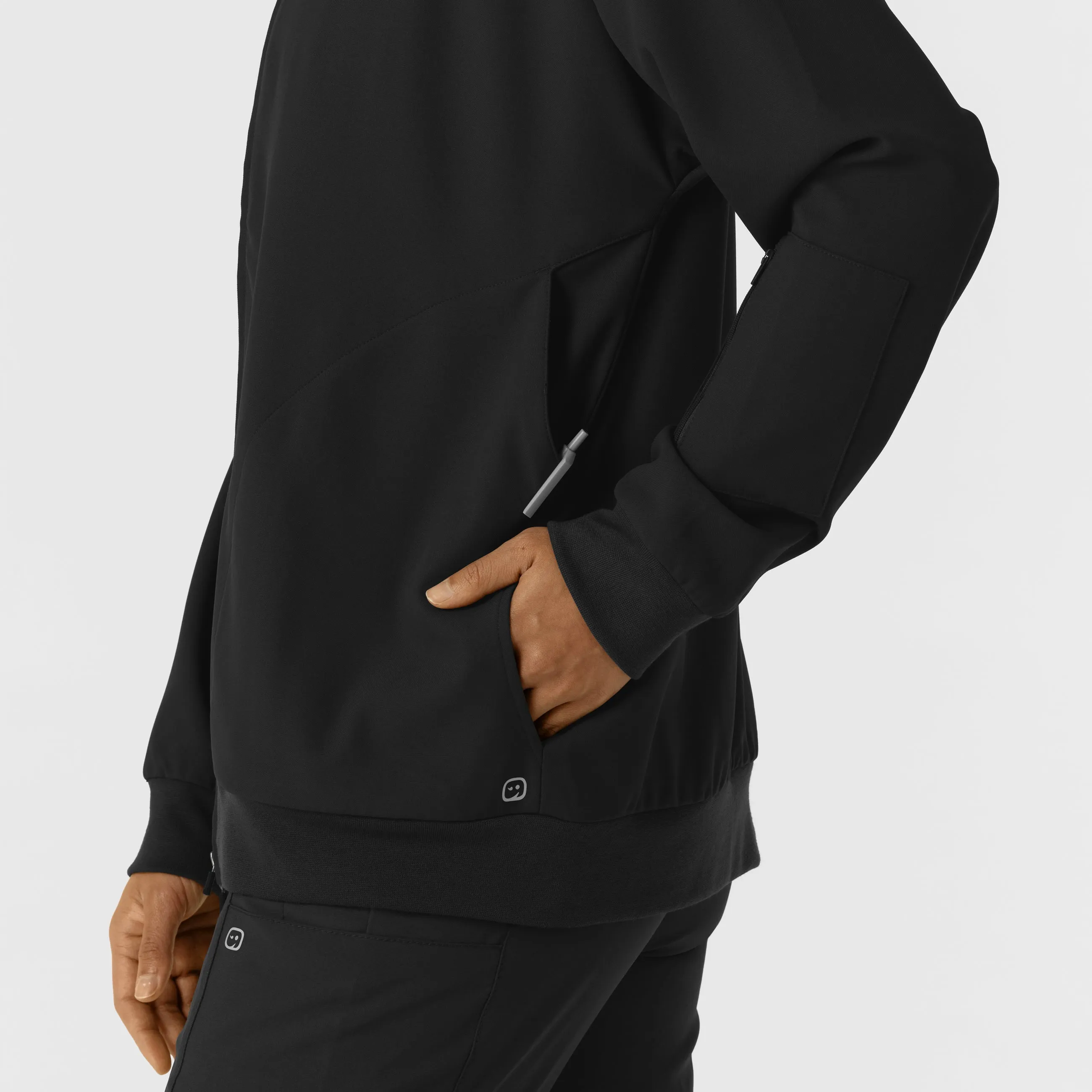 Layers 8066 Bomber Scrub Jacket Black