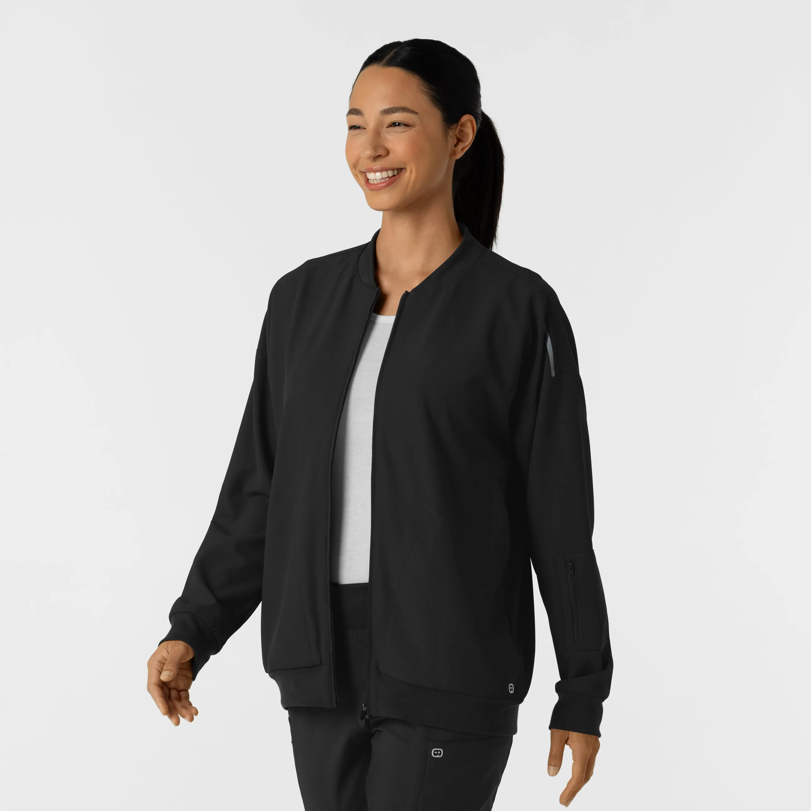 Layers 8066 Bomber Scrub Jacket Black