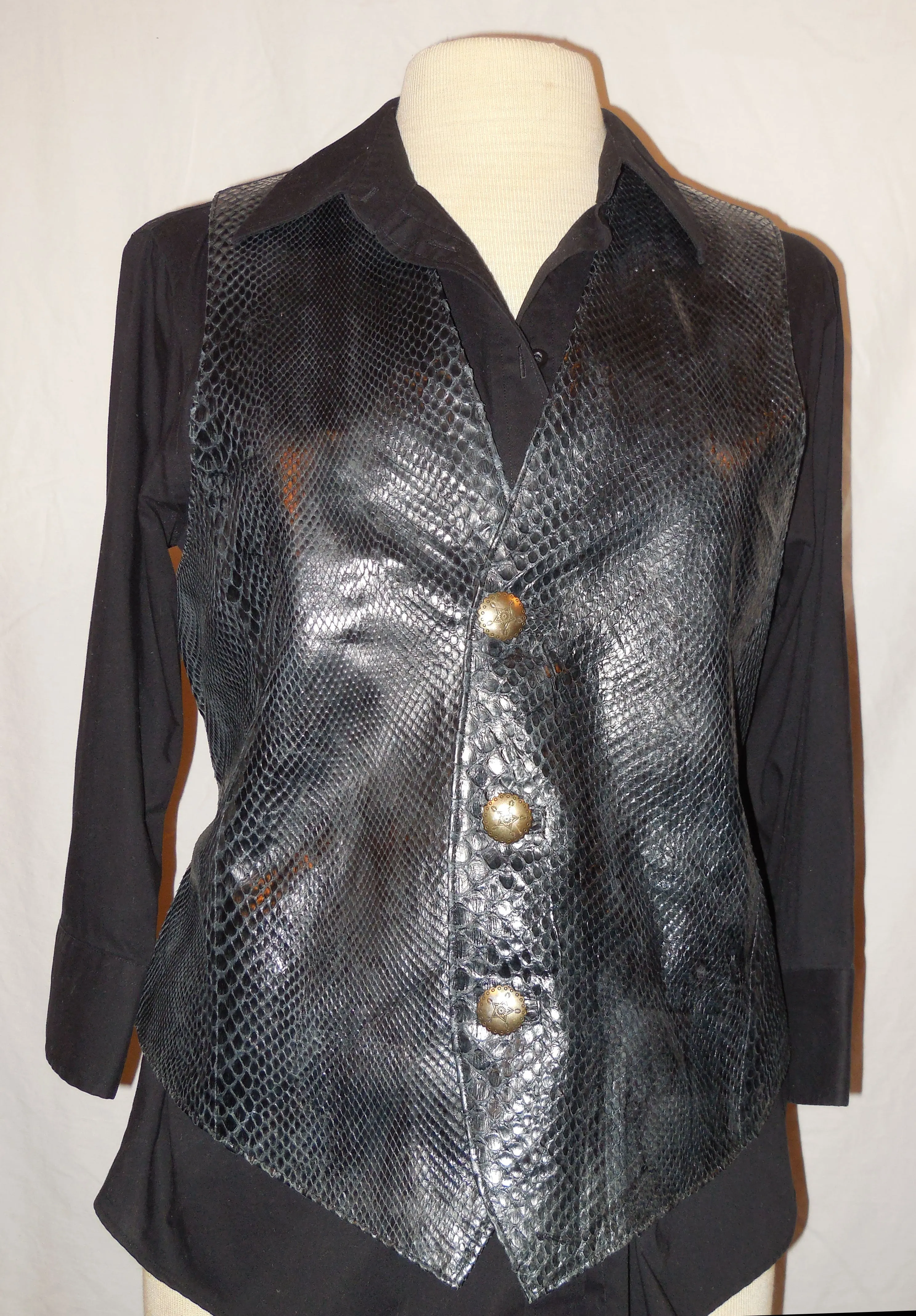 Leather Snake skin Vest - Python