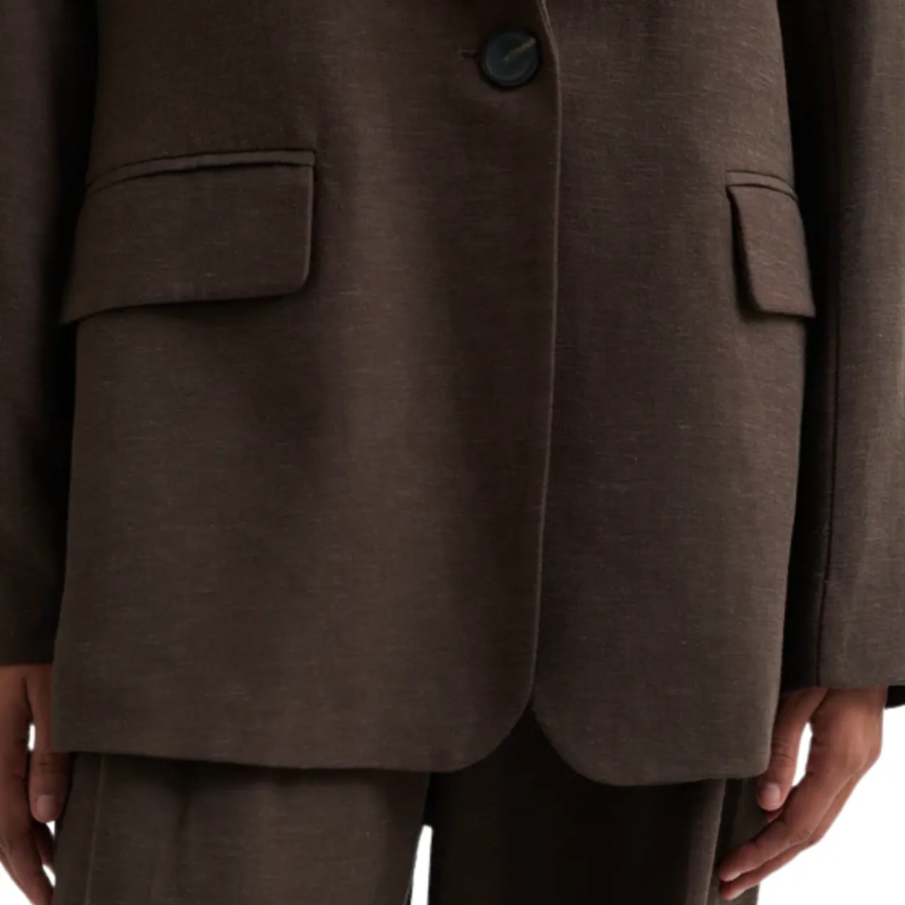 Lino Blazer Chocolate Brown