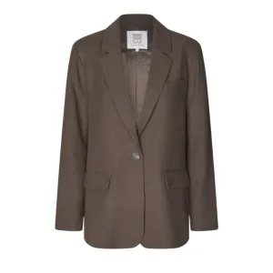 Lino Blazer Chocolate Brown