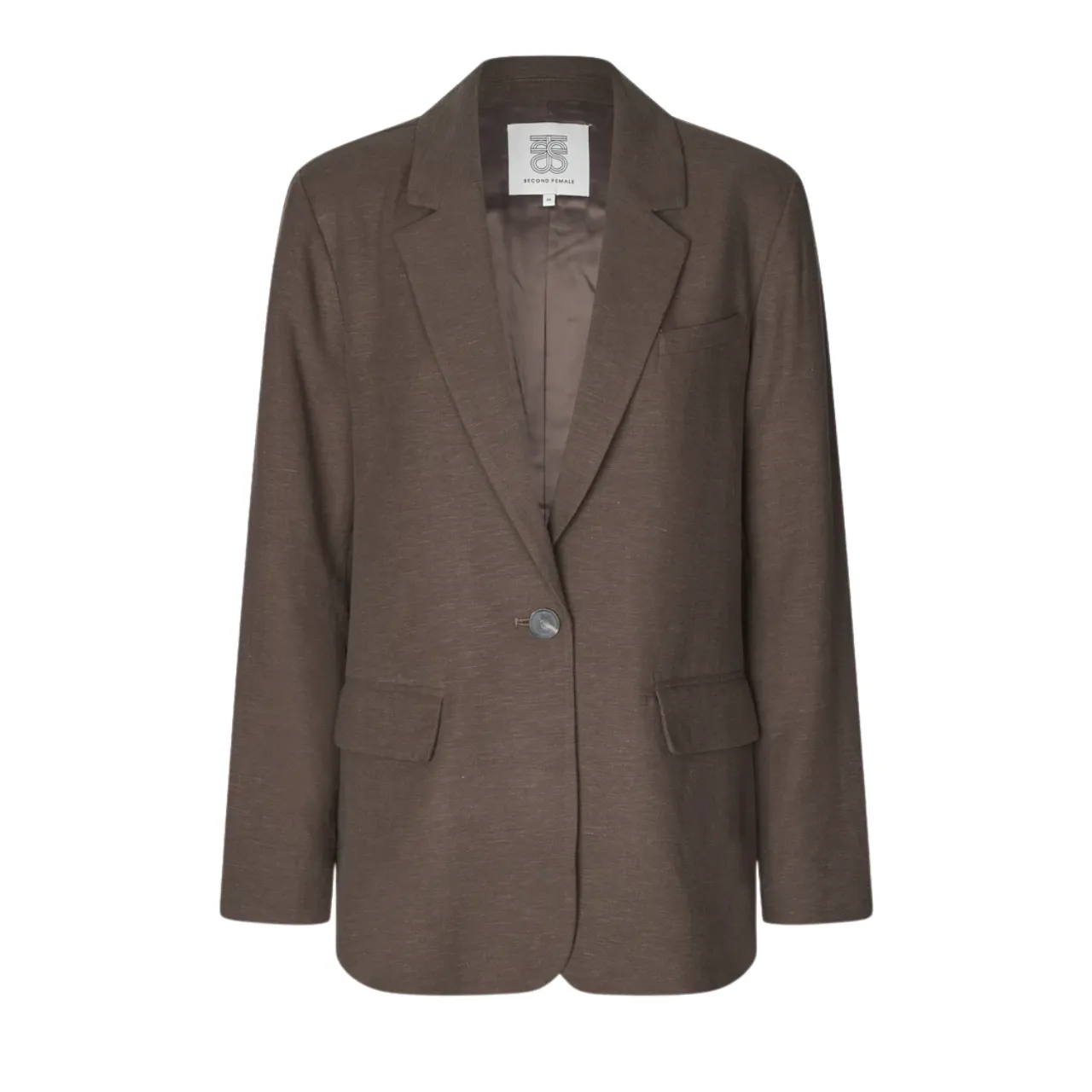 Lino Blazer Chocolate Brown