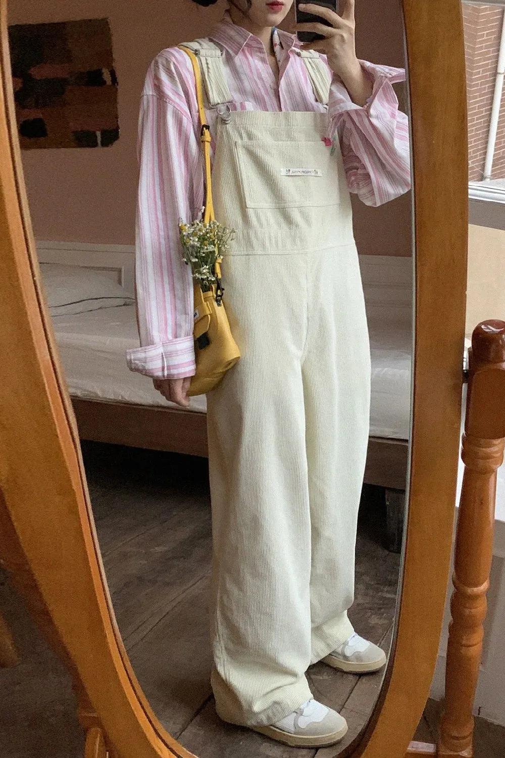 Loose Solid Corduroy Trendy Jumpsuits