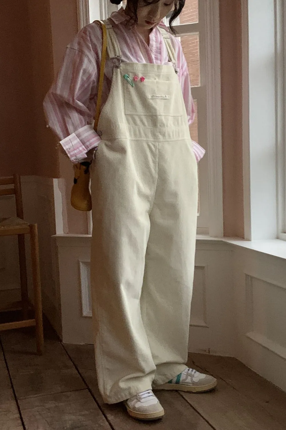 Loose Solid Corduroy Trendy Jumpsuits