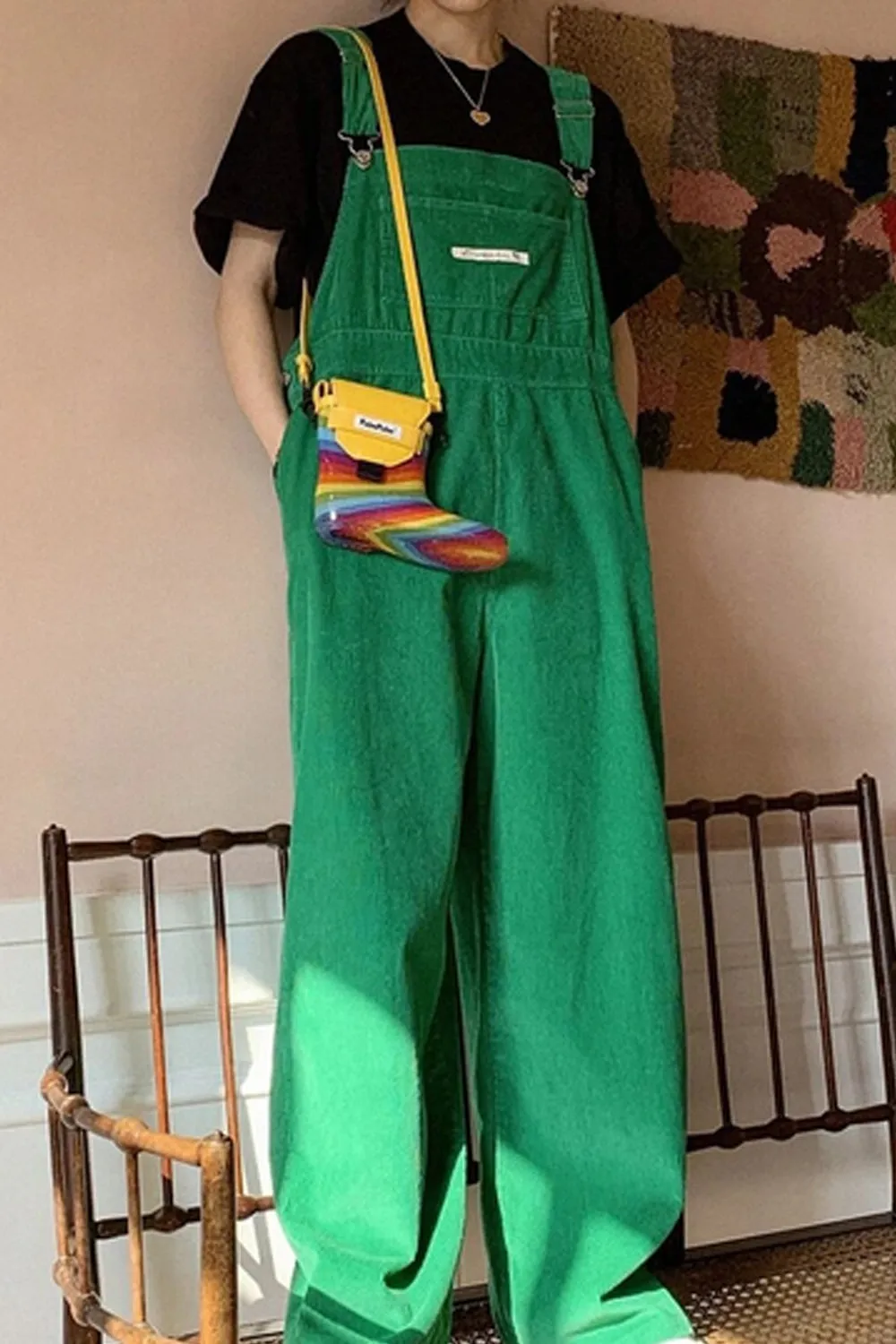 Loose Solid Corduroy Trendy Jumpsuits