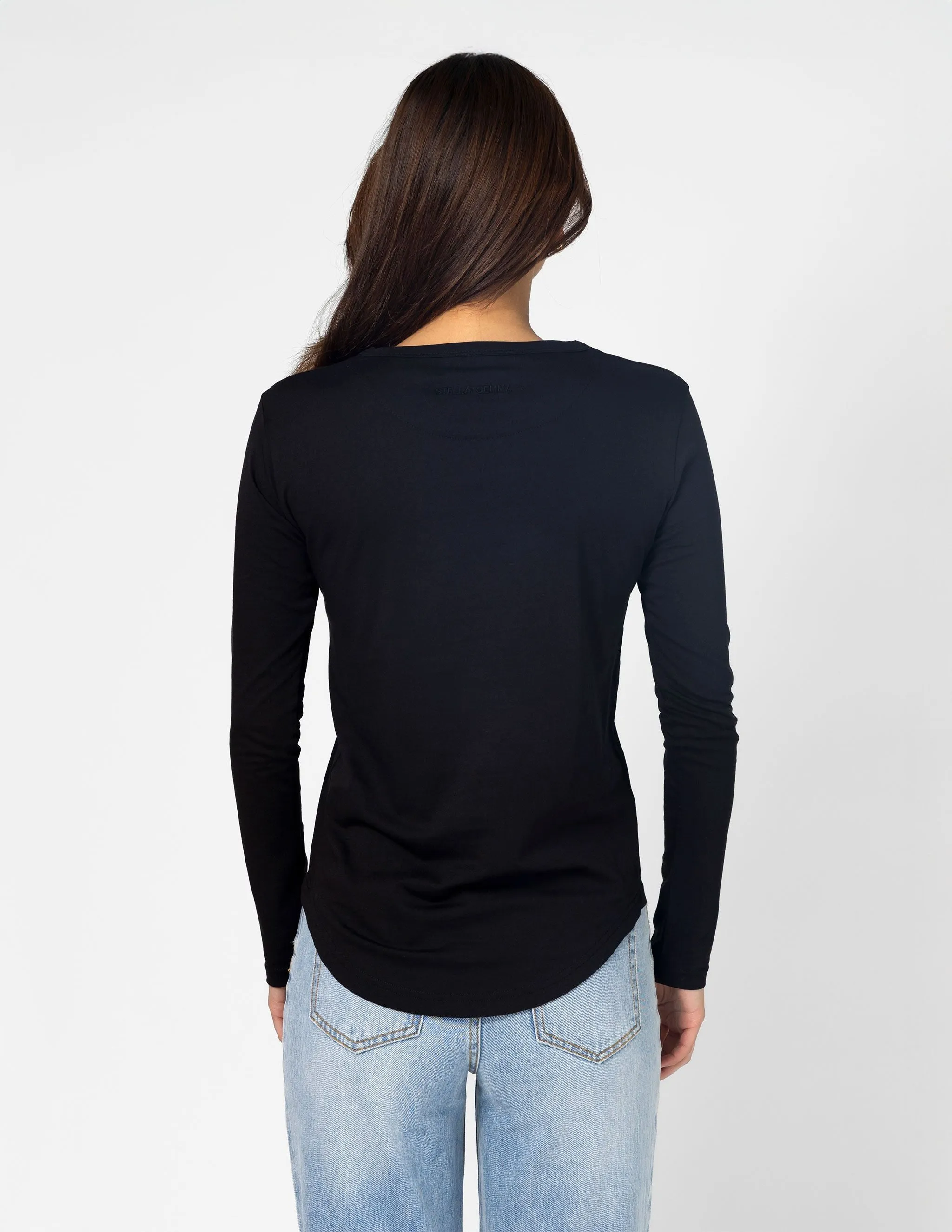 L/S Tee - Black Leopard Cross