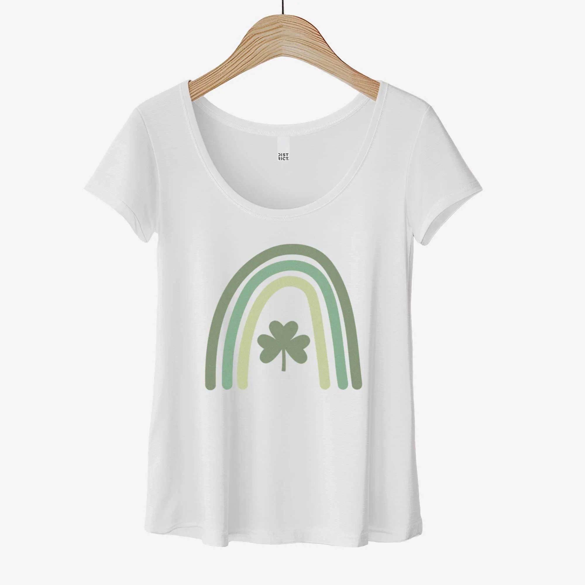 Lucky Shamrock Rainbow - Women’s Flex Scoop Neck Tee
