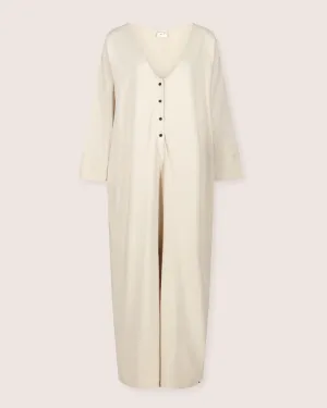 Mai Cream V- Neck Jumpsuit
