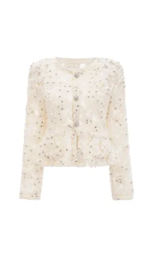 Marianne floral-appliqué embellished jacket