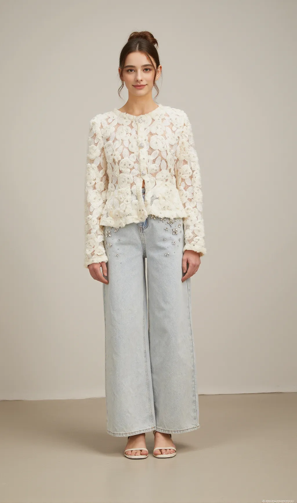 Marianne floral-appliqué embellished jacket