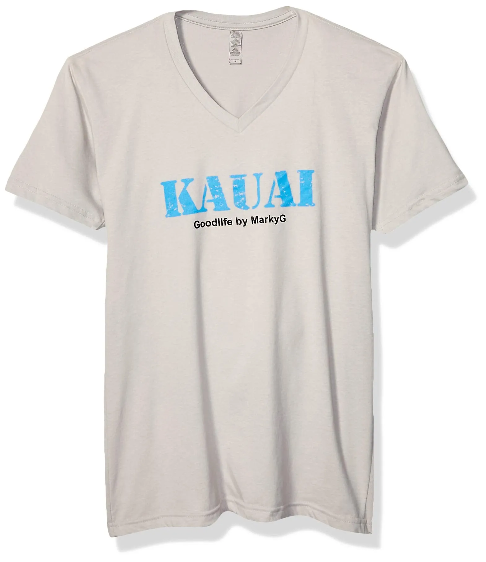 Marky G Apparel Men's Kauai Graphic Printed Premium Fitted Sueded Short Sleeve V-Neck T-Shirt