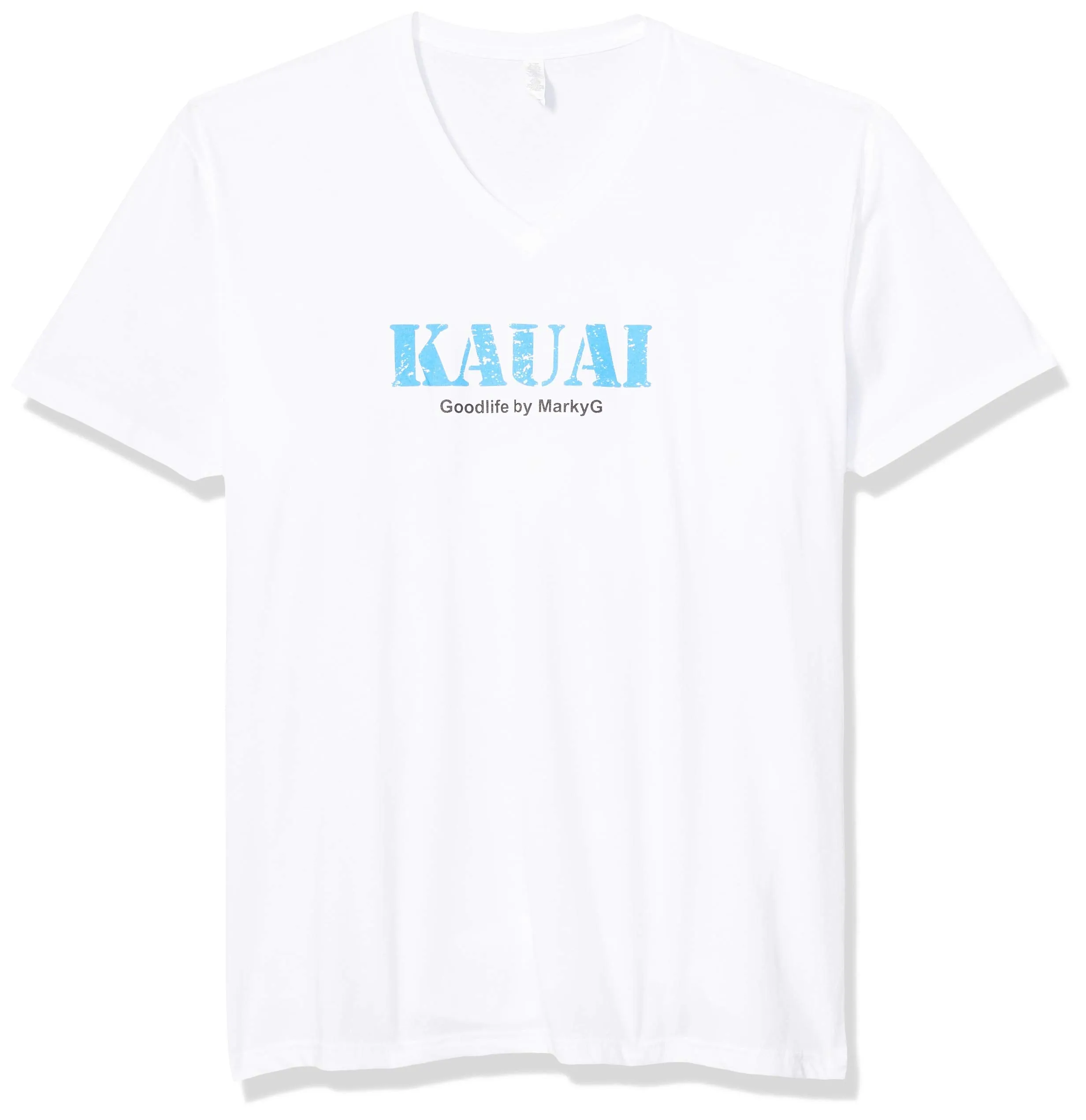 Marky G Apparel Men's Kauai Graphic Printed Premium Fitted Sueded Short Sleeve V-Neck T-Shirt